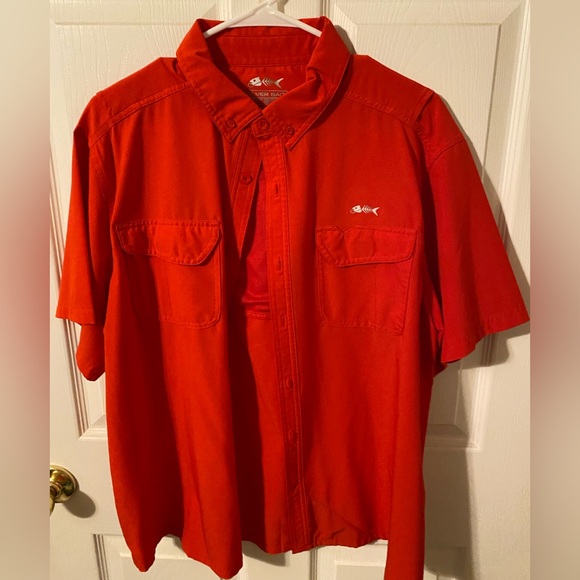 Silver Bait Men's Red Short Sleeve Shirt - Picture 1 of 1